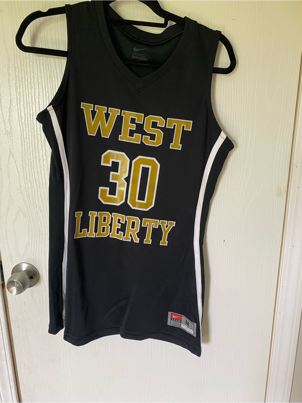 Nike Black Basketball Jersey with Gold and White Accents